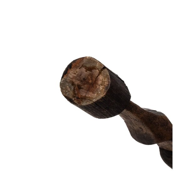 Russian Hand-Carved Abstract Wooden Sculpture Of Contemplative Figure - Picture 7 of 8